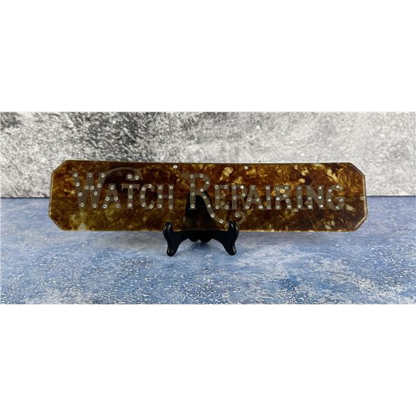 Antique Watch Repairing Celluloid Jewelers Sign