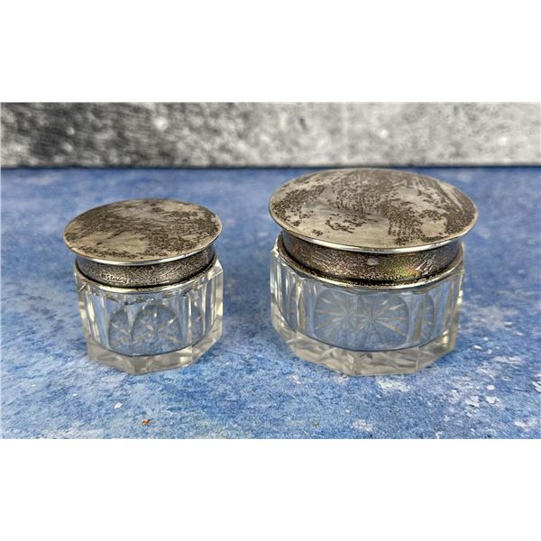 Jensen Silver Co Sterling Lidded Vanity Jars