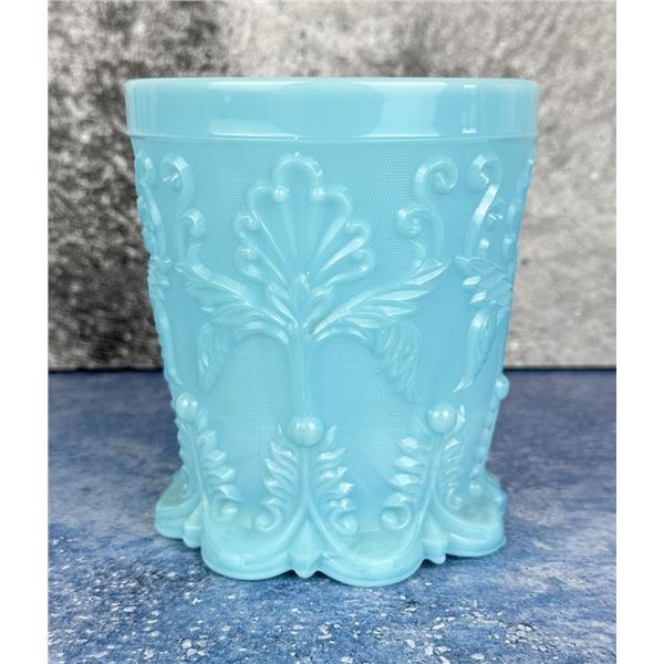 Blue Glass Scroll Leaf Tumbler