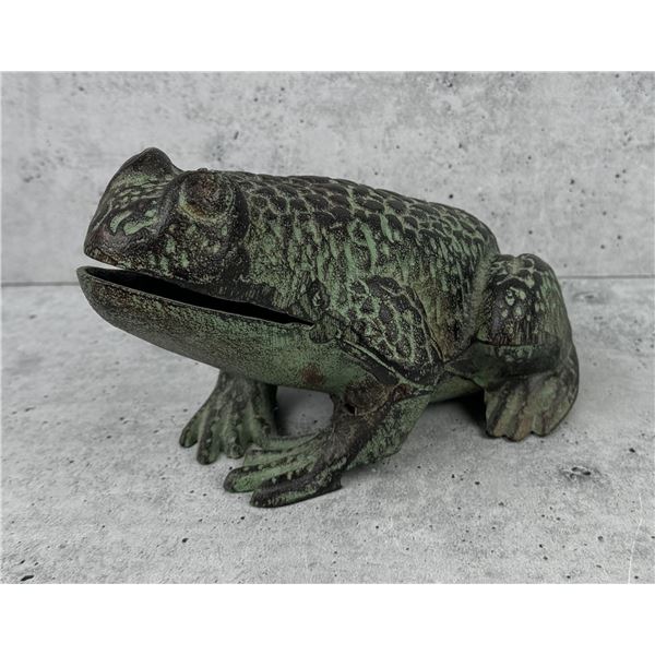 Large Cast Iron Garden Frog