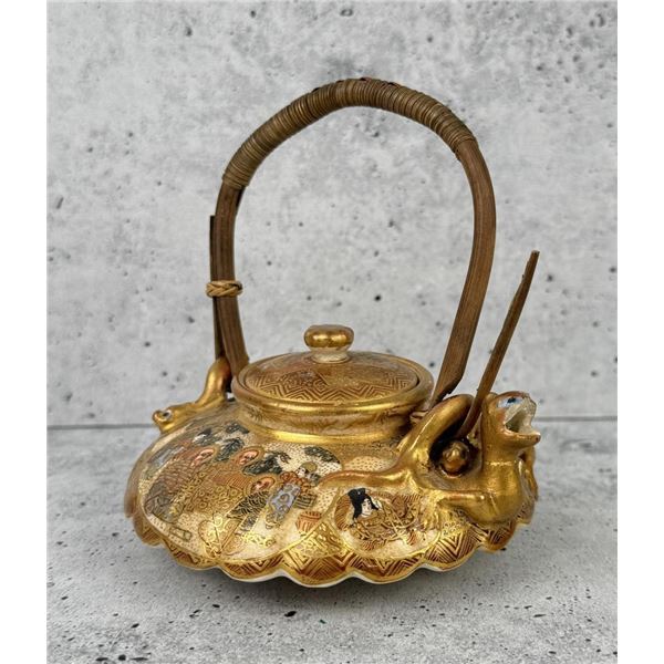 Antique Japanese Satsuma Pottery Teapot