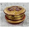 Image 1 : Victorian Enameled Cranberry Glass Dresser Box
