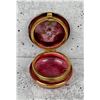 Image 2 : Victorian Enameled Cranberry Glass Dresser Box