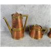 Image 2 : Arts & Crafts Hammered Copper Tea & Coffee Set
