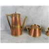 Image 5 : Arts & Crafts Hammered Copper Tea & Coffee Set