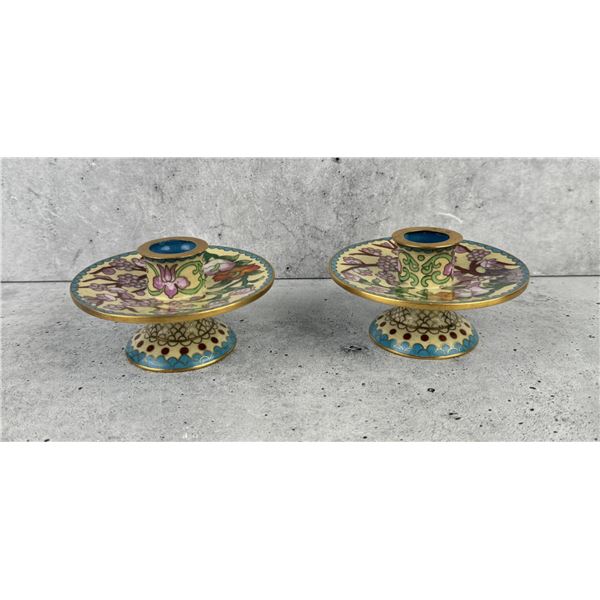 Chinese Cloisonne Candlesticks