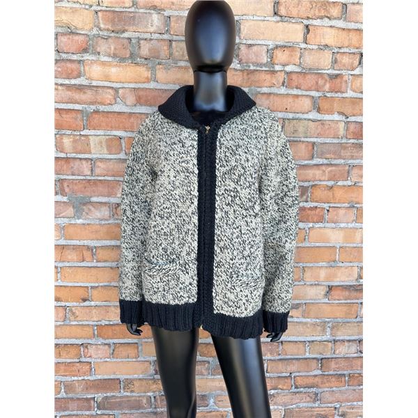 Vintage Cowichan Indian Zip Up Sweater
