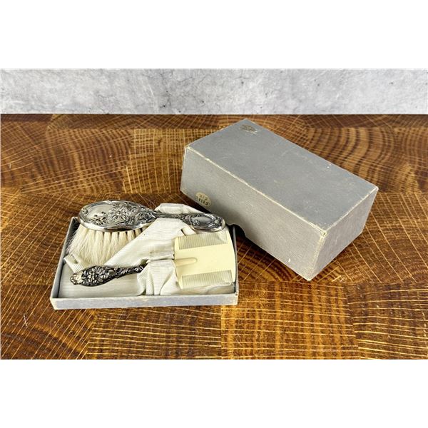 Sterling Silver Comb & Brush Set