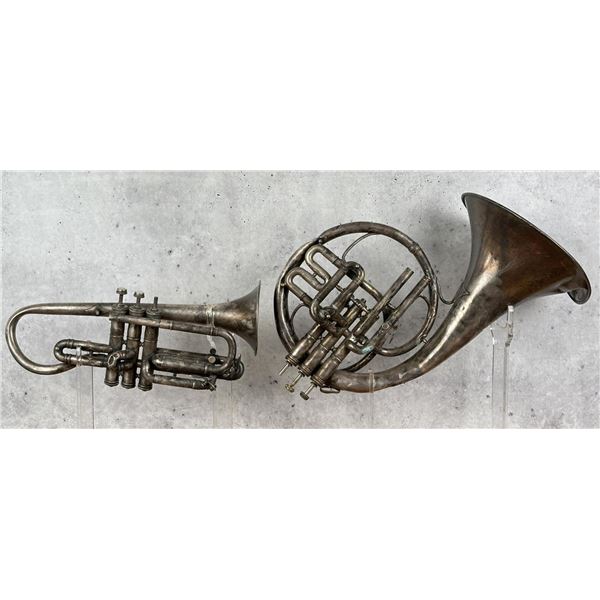 Antique Cornet & French Horn