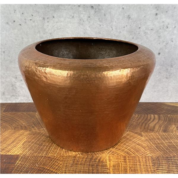 Arts & Crafts Hammered Copper Planter Pot