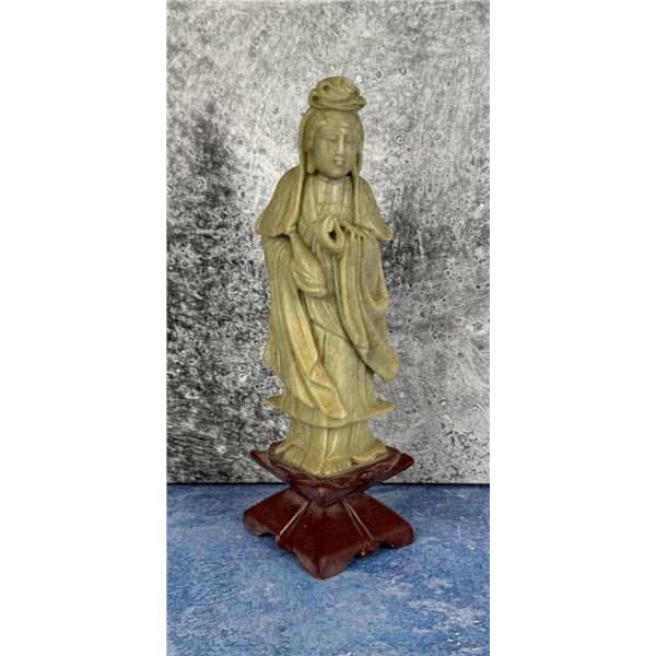 Antique Chinese Soapstone Quan Yin Statue