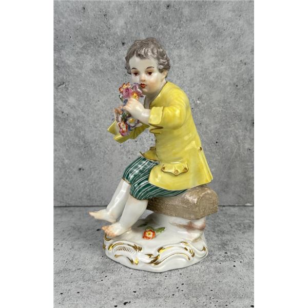 Meissen Porcelain Flower Boy Figure