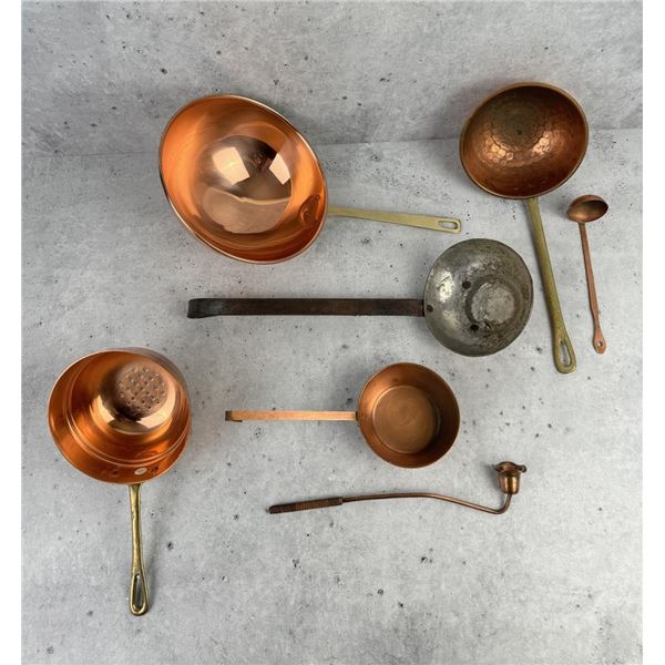 Group Of Copper Kitchenware Cookware