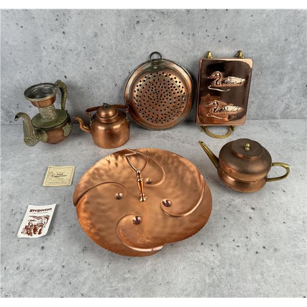 Group Of Copper Cookware Items