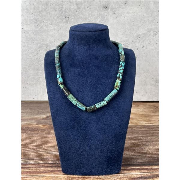 Navajo Turquoise Cylinder Bead Necklace