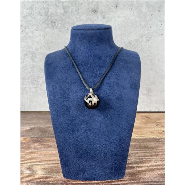 Sterling Silver Onyx Shooting Star Necklace