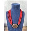 Image 1 : Multi Strand Agate Coral Beaded Necklace
