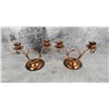 Image 2 : Set Of Gregorian Copper Double Candle Stands