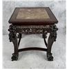Image 2 : Antique Chinese Carved Marble Top Side Table