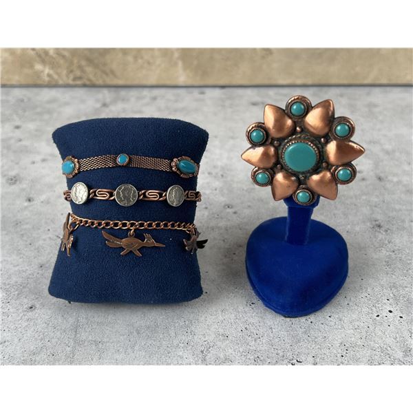 Group Of Copper Trading Post Jewelry