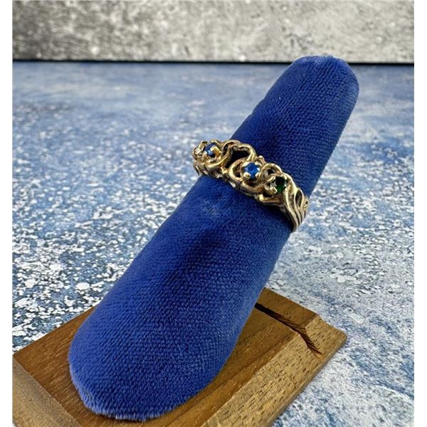 10K Gold Multi Gemstone Ring