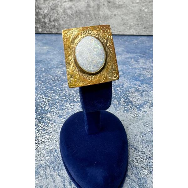 Antique 10K Gold Australian Opal Brooch