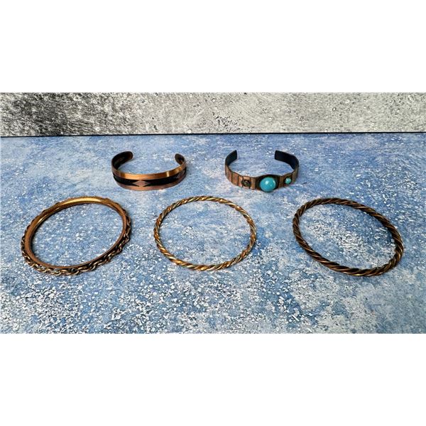 Group Of Trading Post Copper Bracelets