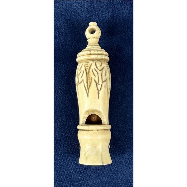 Antique Carved Bone Ship Maritime Whistle