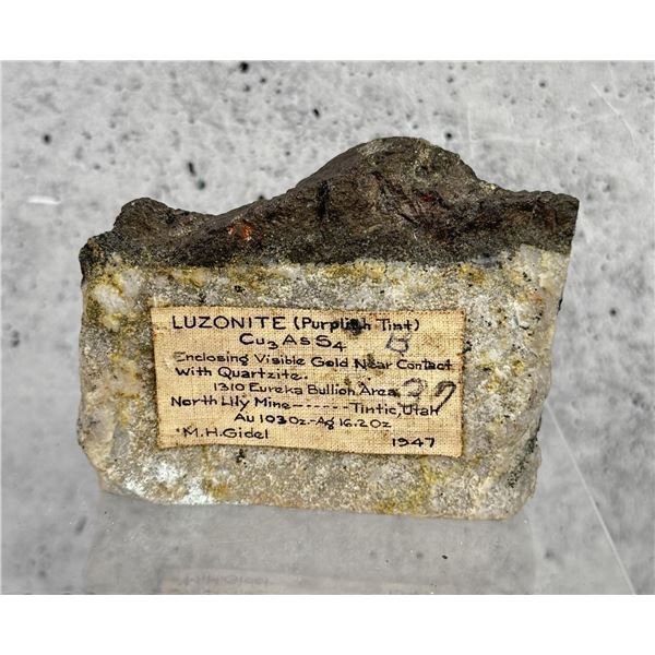 Luzonite Gold Vein on Quartz Utah Specimen
