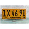 Image 1 : 1936 California License Plate