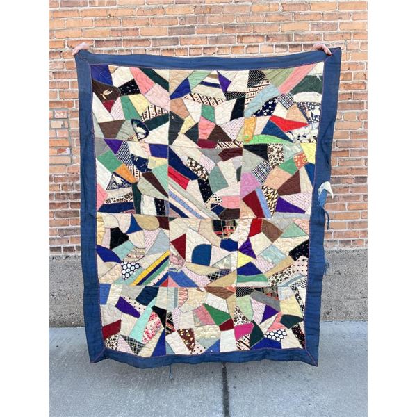Antique Montana Folk Art Crazy Quilt