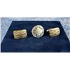 Image 1 : Navajo Sterling Silver Cuff Links & Button Cover