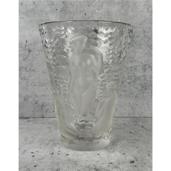 Lalique Ondines Bacchantes French Crystal Vase
