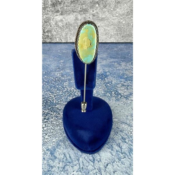 Les Hill Navajo Sterling Turquoise Stick Pin