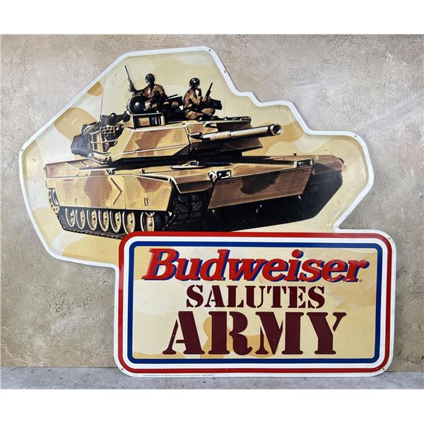 Budweiser Salutes Army Metal Beer Sign