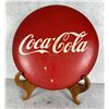 Image 1 : Original Coca Cola Metal Button Sign 12"