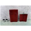Image 2 : Leather Covered Travel Flask Set