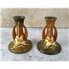Image 1 : Roseville Zephyr Lily 1163 4 1/2 Candlesticks