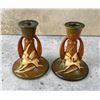 Image 2 : Roseville Zephyr Lily 1163 4 1/2 Candlesticks
