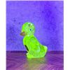 Image 1 : Fenton Uranium Topaz Glass Duck Paperweight PNWFA