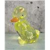 Image 2 : Fenton Uranium Topaz Glass Duck Paperweight PNWFA