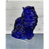 Image 1 : Mosser Glass Cobalt Blue Persian Cat Covered Dish
