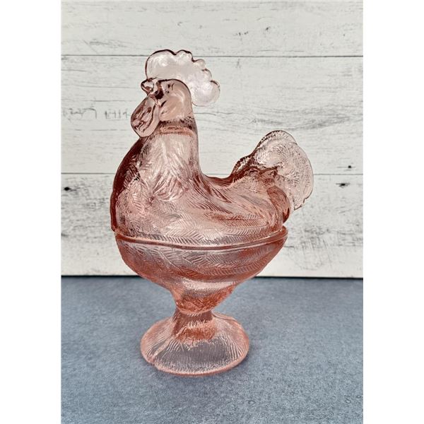Westmoreland Glass Rooster Covered Dish