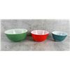 Image 1 : Pyrex Primary Colors 3 Piece Mixing Bowl Set