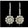 Image 2 : 14KT White Gold 3.72 ctw Diamond Earrings