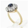 Image 9 : Antique FRENCH 18k TT Gold GIA NO HEAT Sapphire & Diamond Flower Cluster Ring
