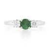 Image 4 : Jabal 18k White Gold 0.92 ctw Round Brilliant Emerald & Diamond Three 3 Stone Ri