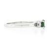 Image 5 : Jabal 18k White Gold 0.92 ctw Round Brilliant Emerald & Diamond Three 3 Stone Ri