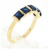 Image 9 : 18k Yellow Gold 1.75 ctw Square Step Cut Sapphire Bar Channel 5 Stone Band Ring