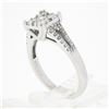 Image 8 : 14k White Gold 1.01 ctw Round Brilliant Diamond Prong Illusion Set Engagement Ri